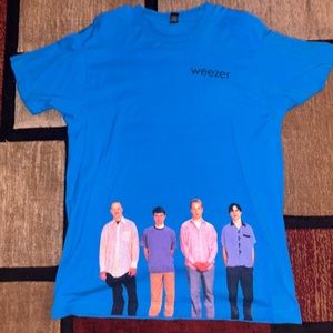 2000's Weezer "The Blue Album" Band Tee Size L Light Blue great condition